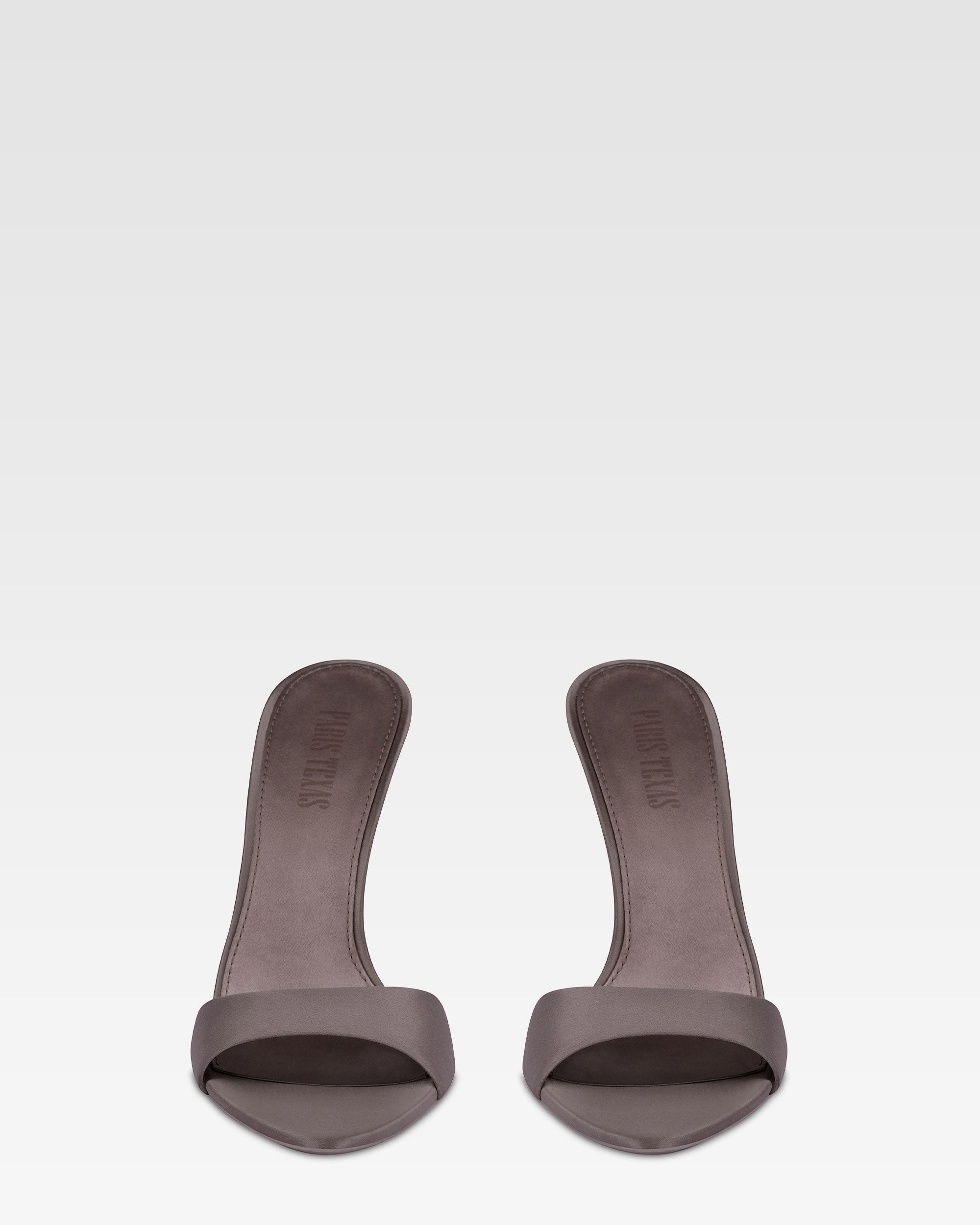 Mules in raso grigio