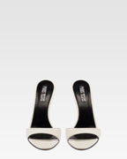 Mules in white patent leather