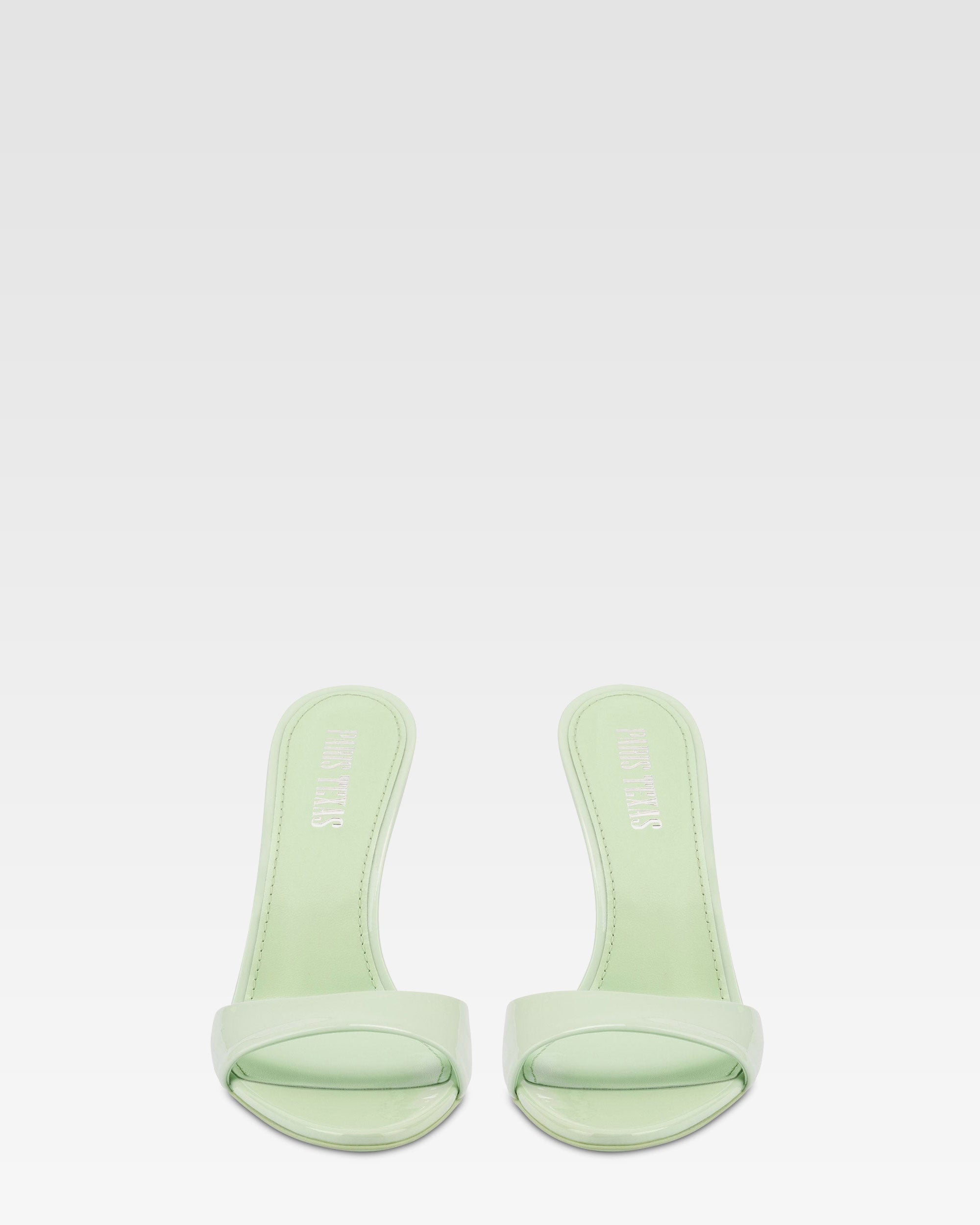 Mules in vernice menta