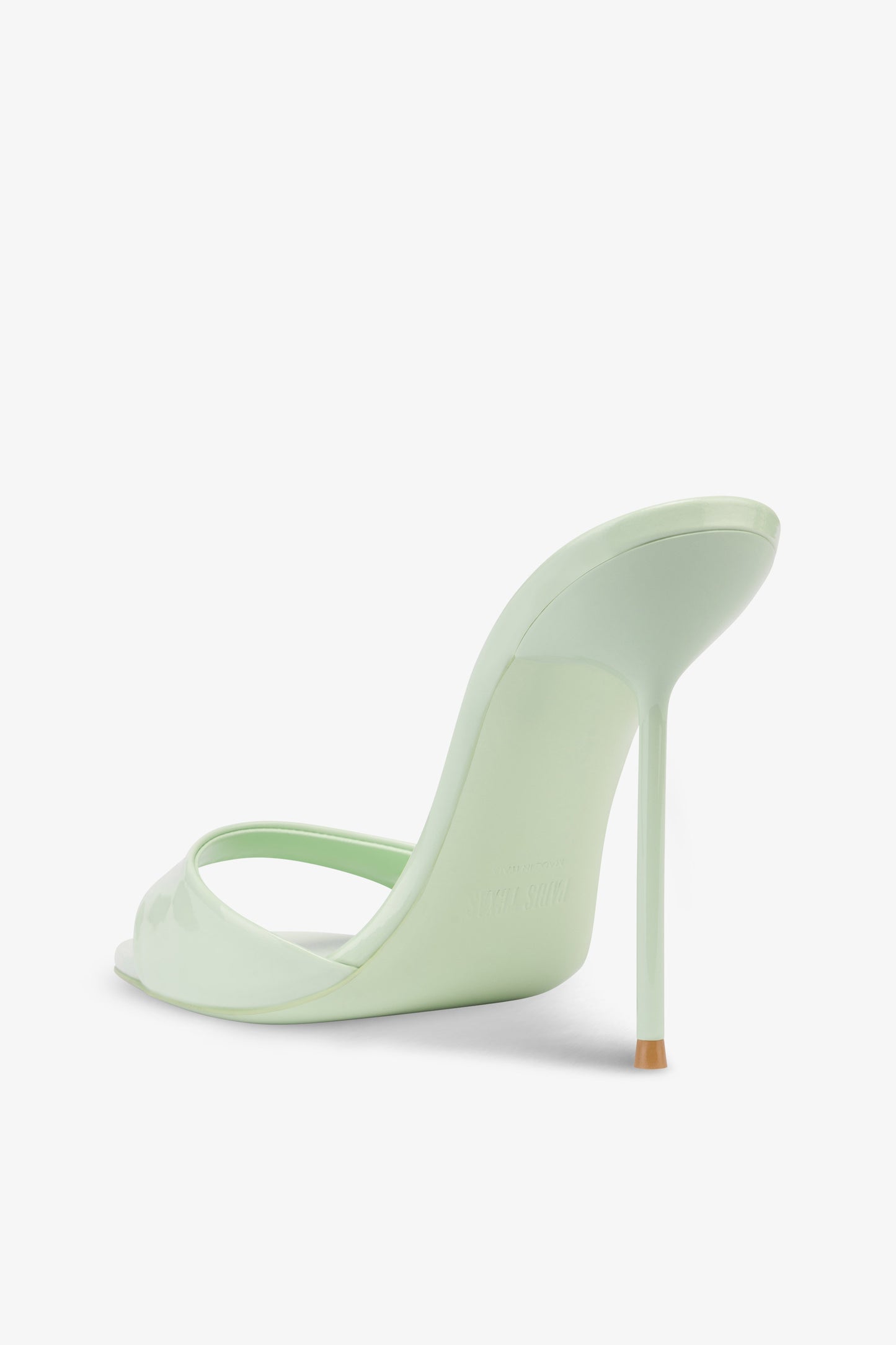 Mules in mint patent leather