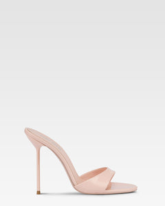 Mules in vernice rosa cipria