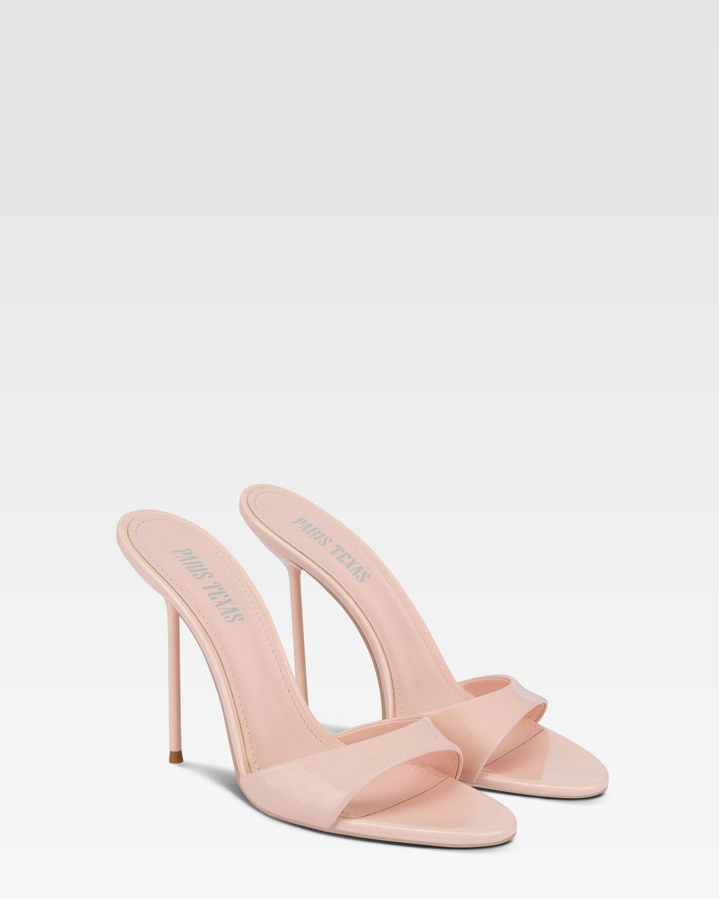 Mules in vernice rosa cipria