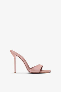 Mules en cuir verni rose fard fonc'e