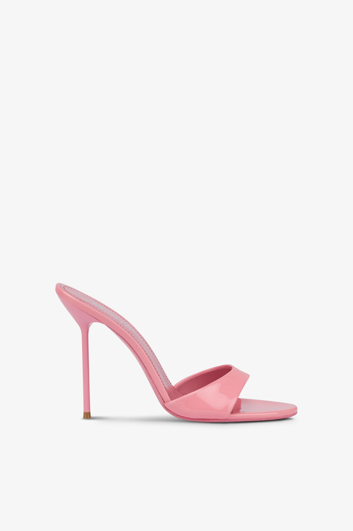 Mules in pink patent leather