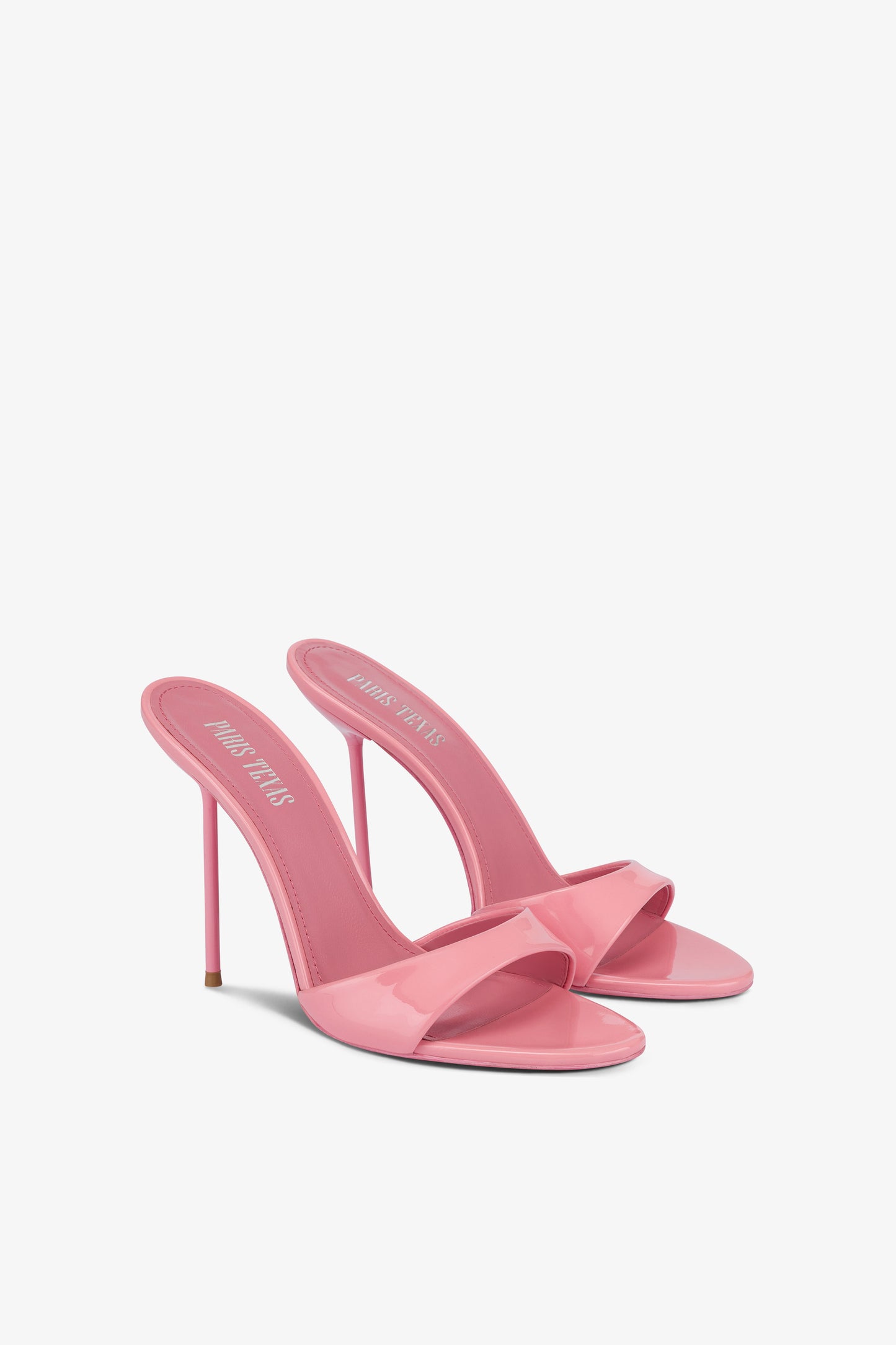 Mules in pink patent leather