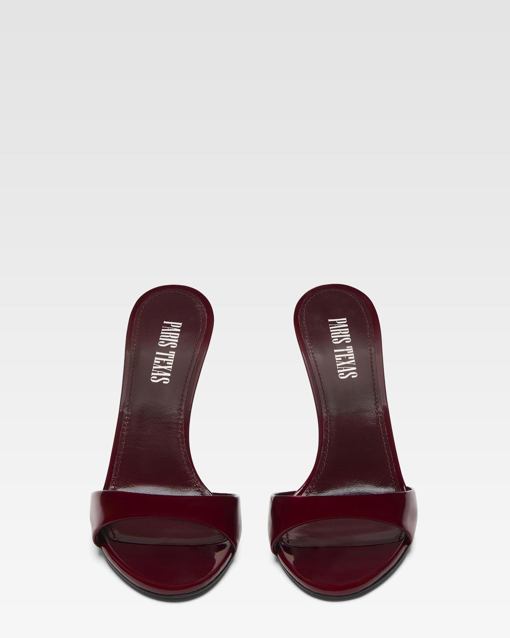Rouge noir patent leather mules