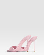 Mules in petal pink patent leather