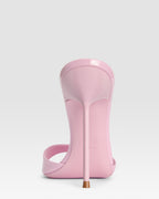 Mules in petal pink patent leather