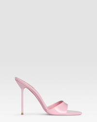Mules in petal pink patent leather — PETAL PINK