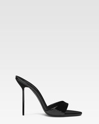 PATENT LEATHER MULE — BLACK