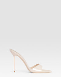 Mules in petal pink patent leather — IVORY