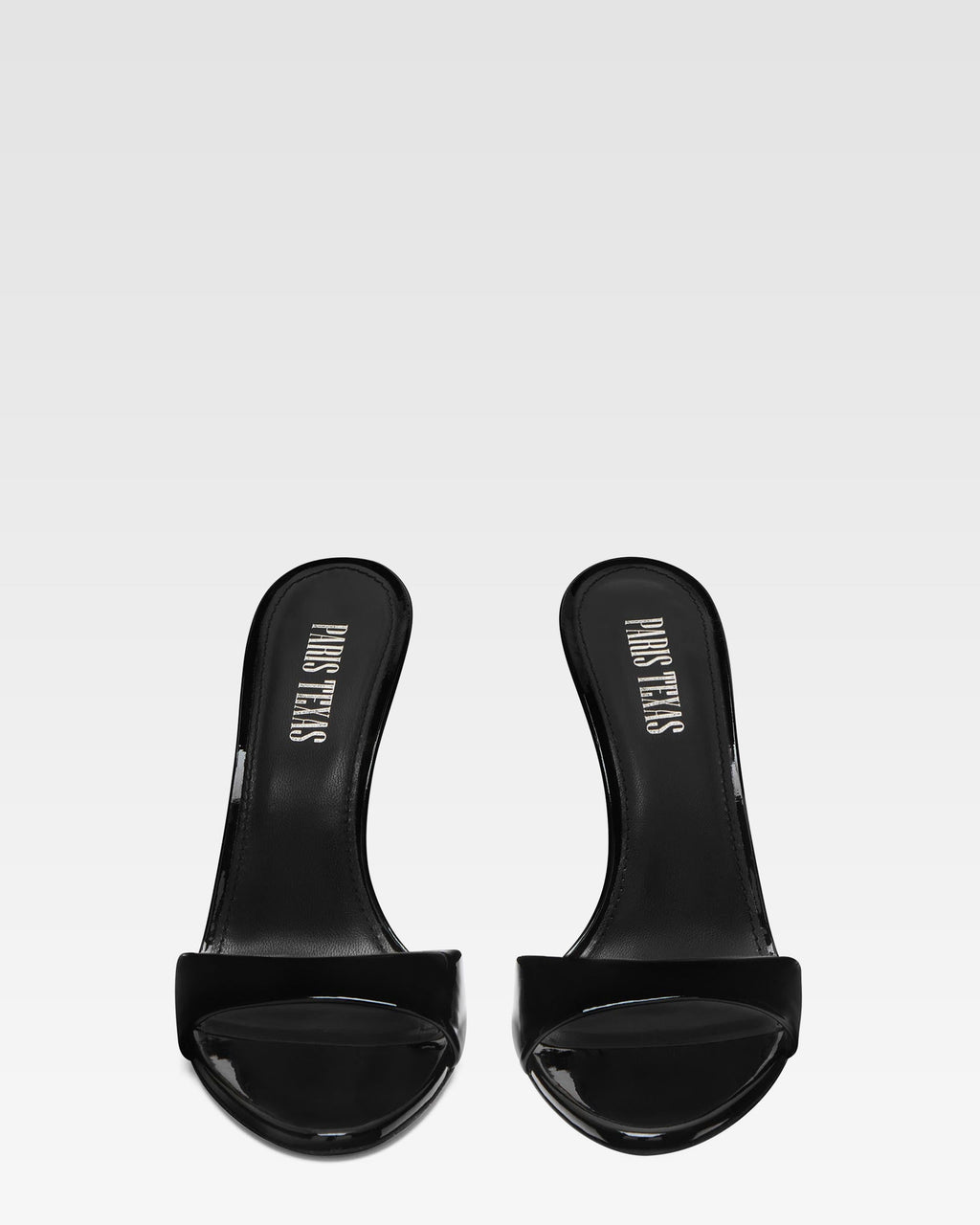 Black patent leather mule