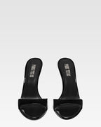 Black patent leather mule