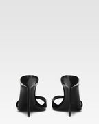 Black patent leather mule