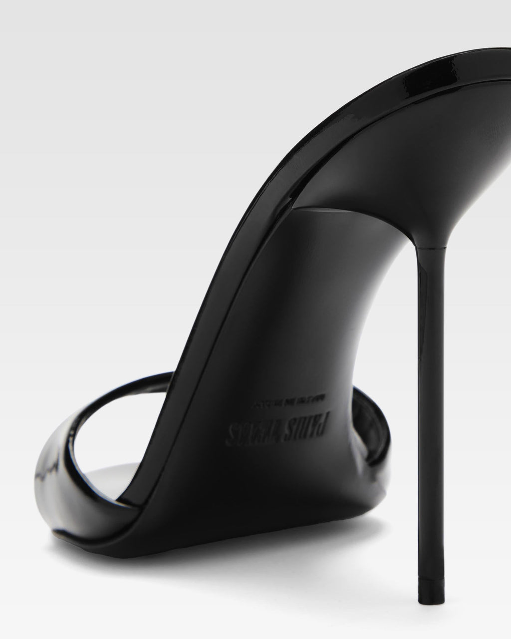 Black patent leather mule