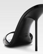 Black patent leather mule