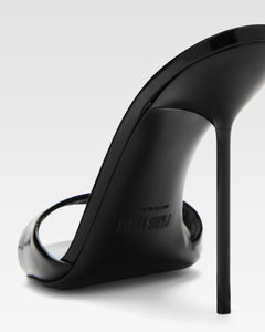 Black patent leather mule