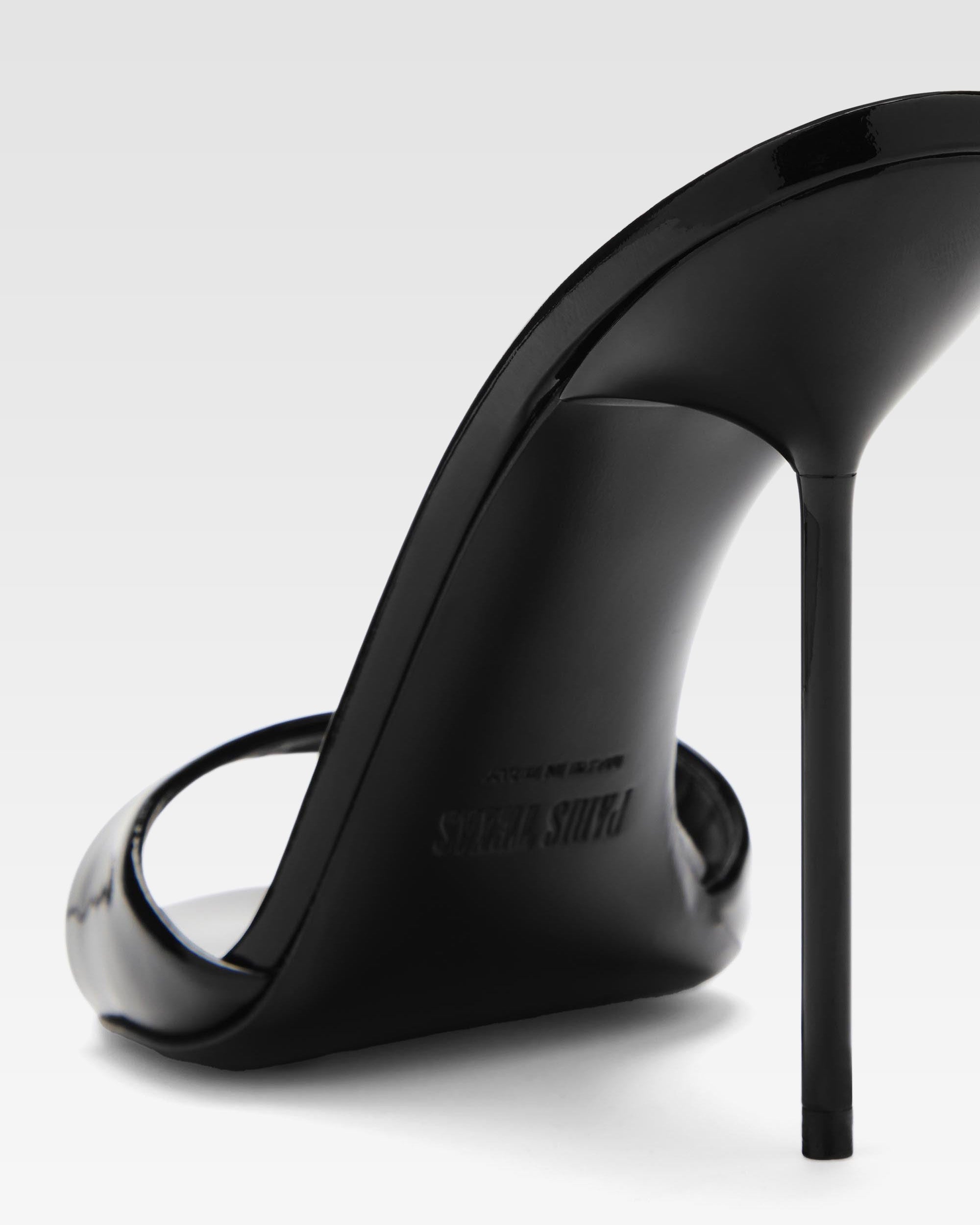 Black patent leather mule