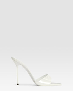 Mules in optic white patent leather