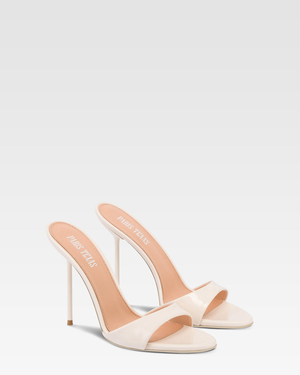 Mules in vernice color avorio