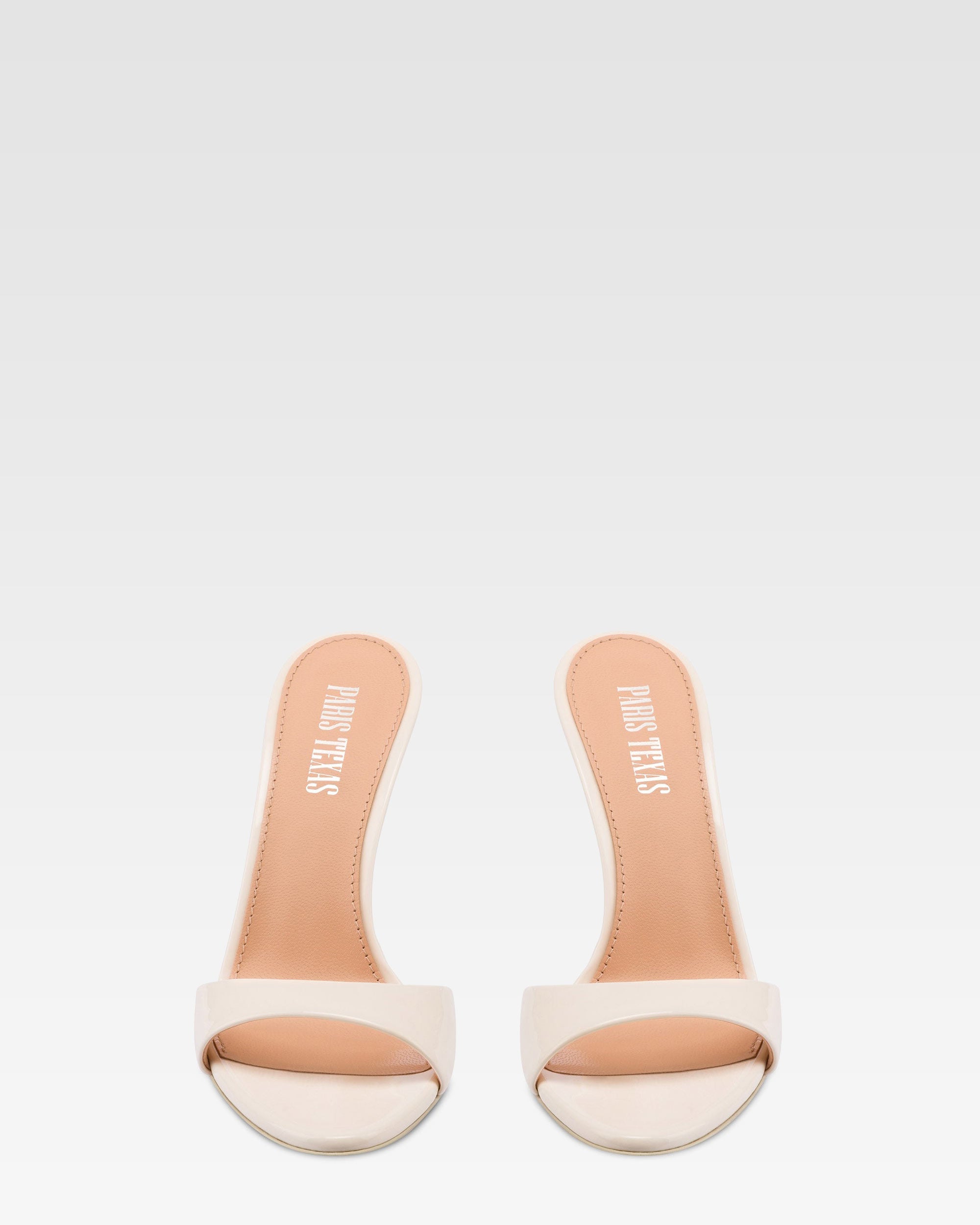 Mules in vernice color avorio