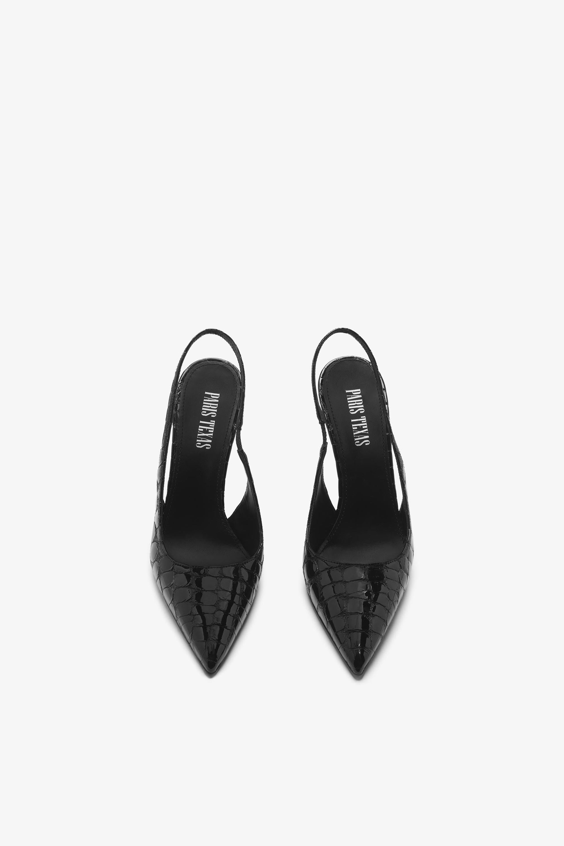 DÃ©colletÃ© slingback in pelle goffrata nera