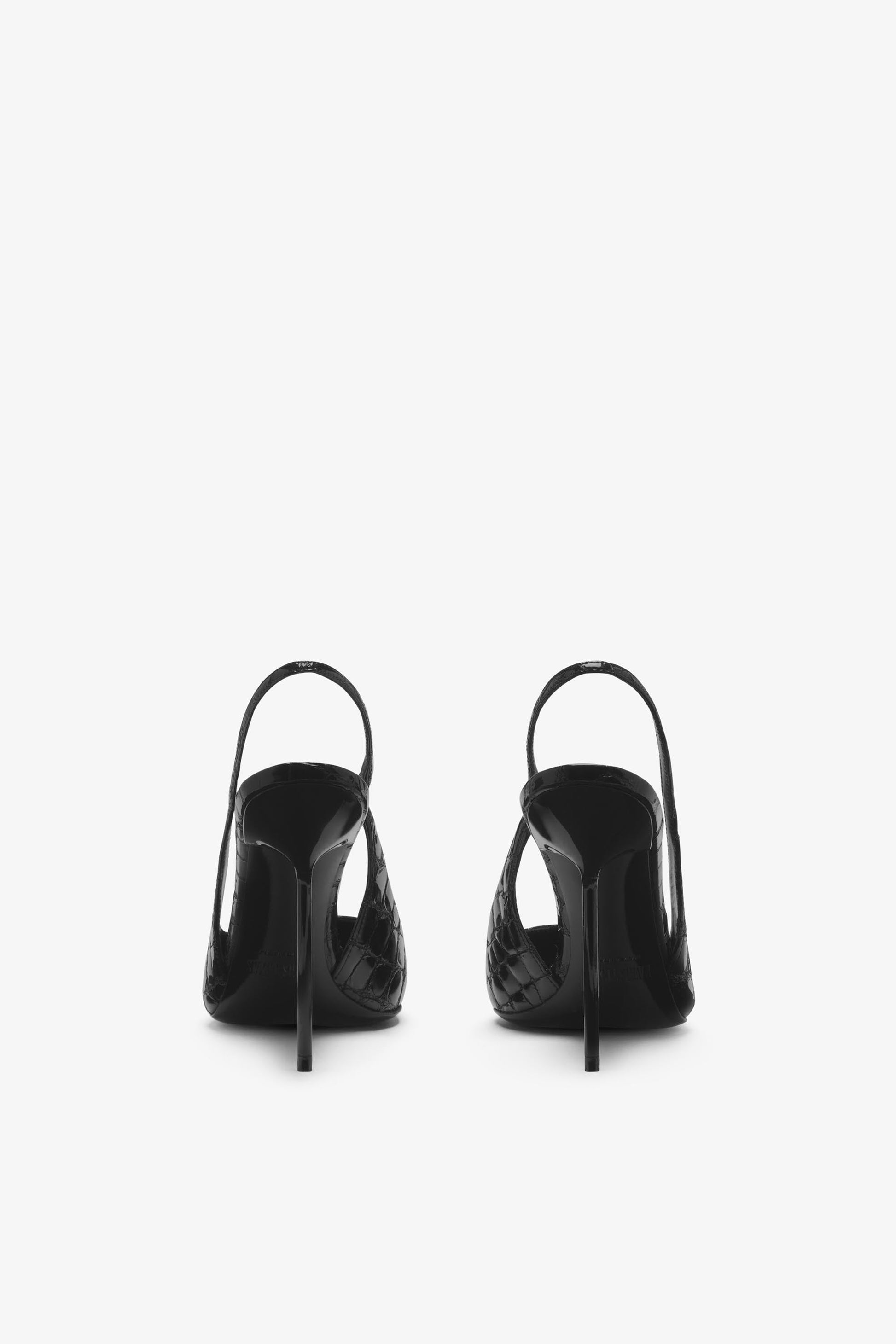 DÃ©colletÃ© slingback in pelle goffrata nera