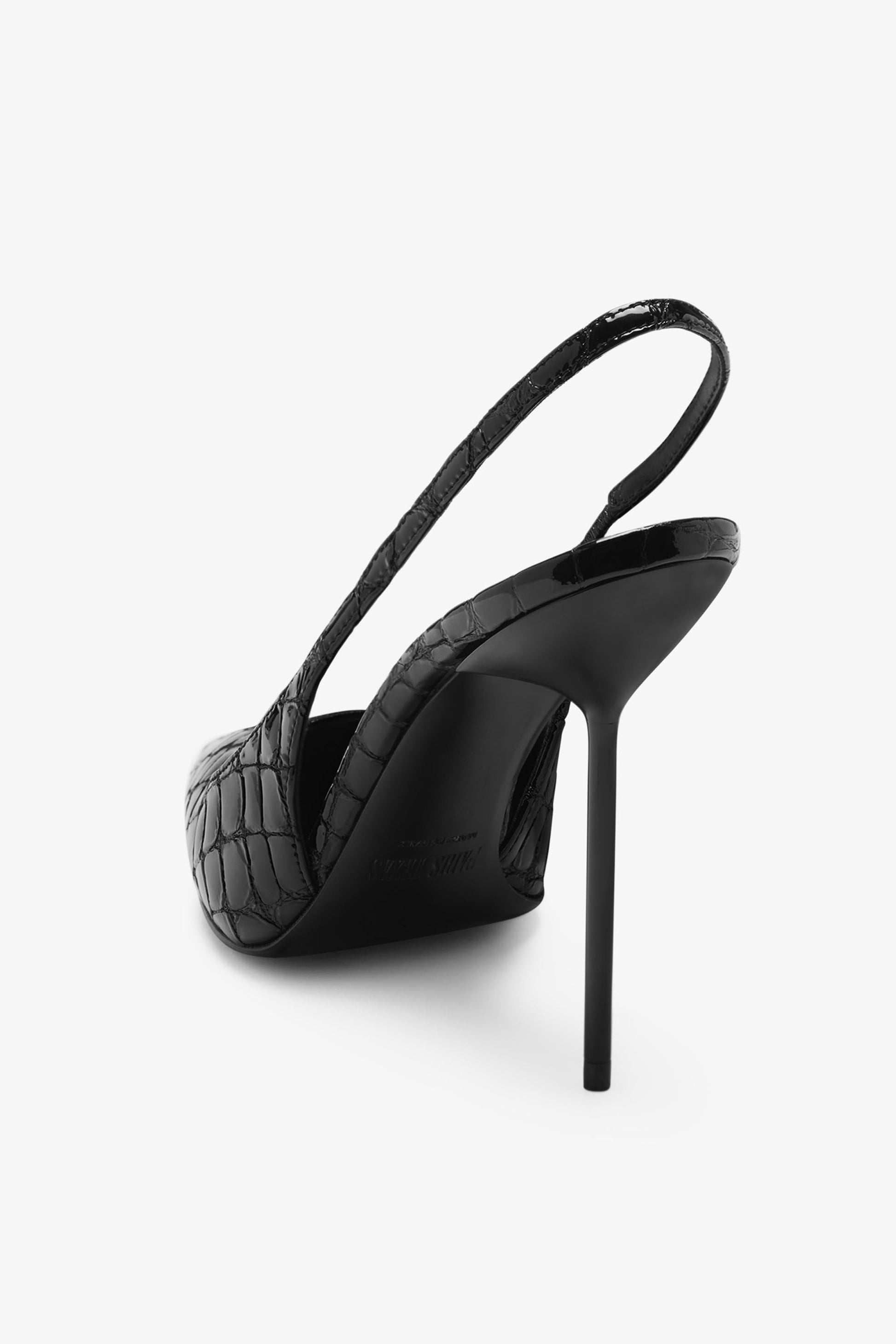 DÃ©colletÃ© slingback in pelle goffrata nera