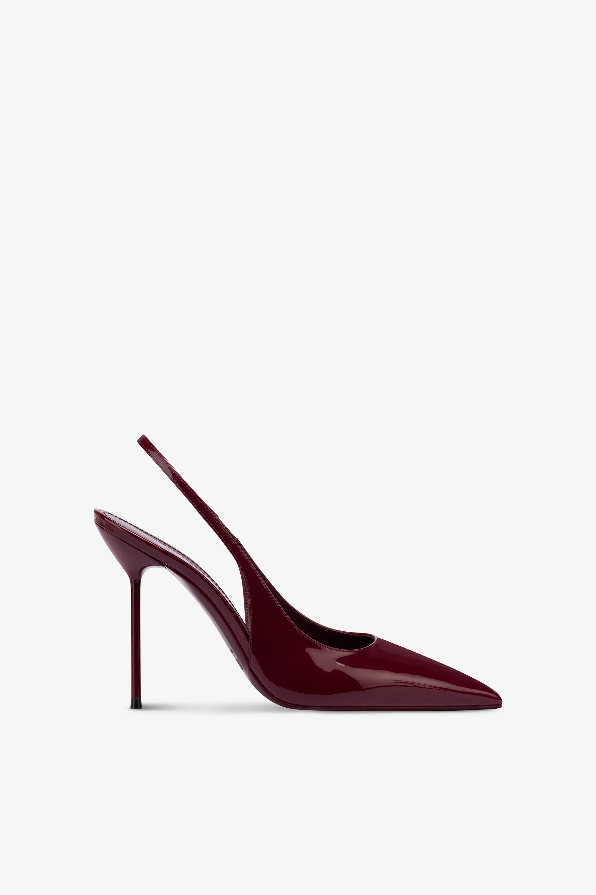 Slingbacks in maroon mirror-effect leather