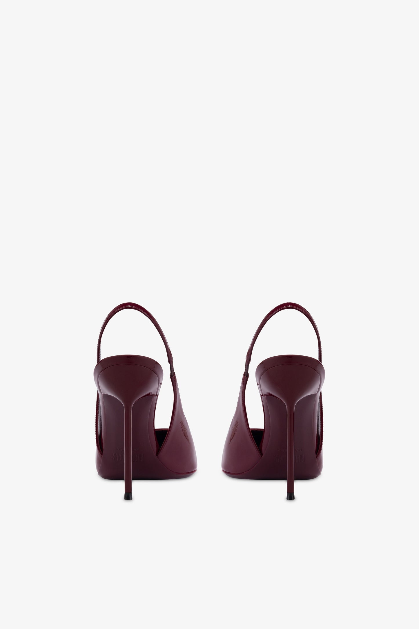 Slingbacks in maroon mirror-effect leather