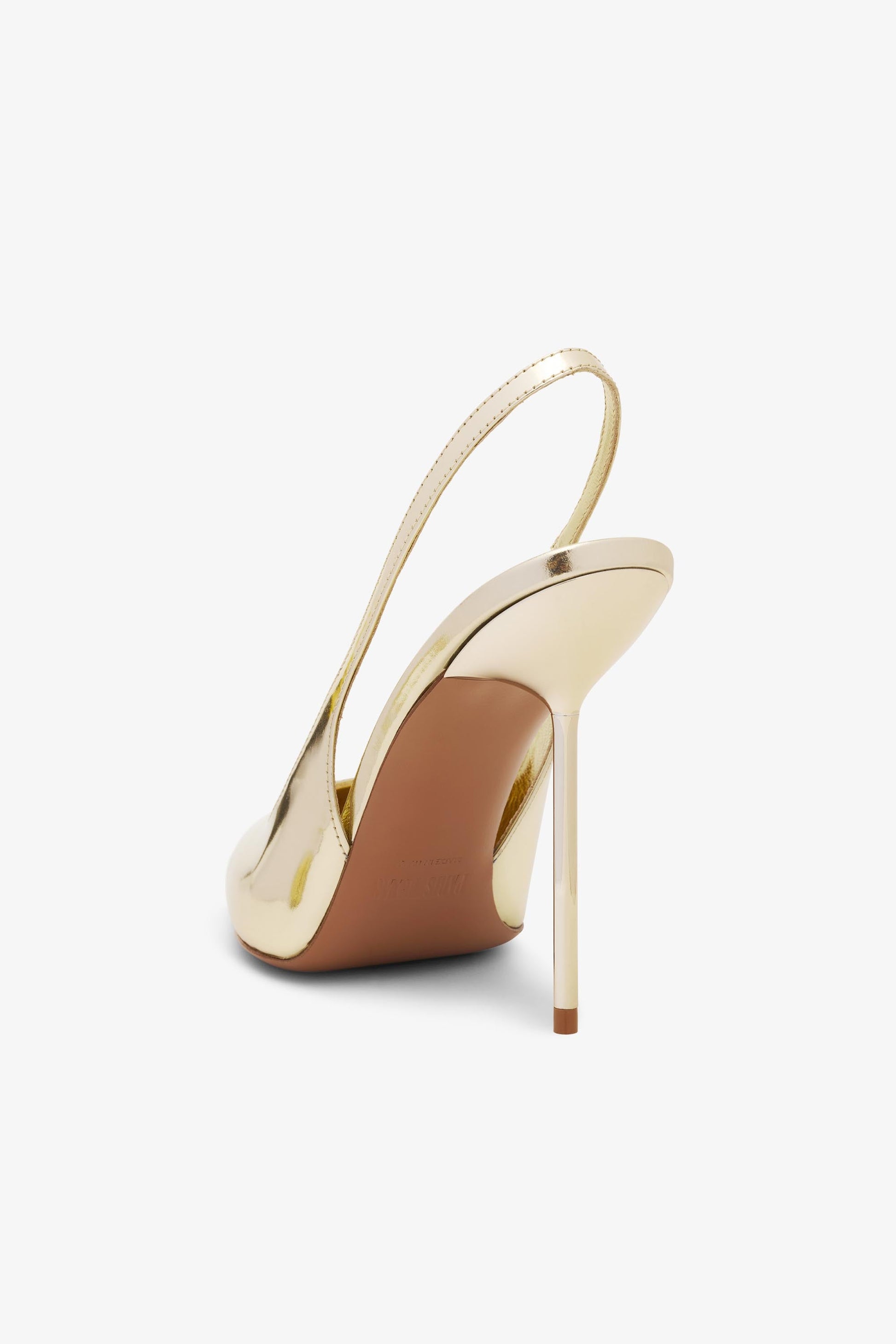 Slingback aus verspiegeltem Leder in Gold