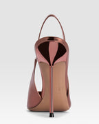 Slingbacks in Texas rose, mirror-effect leather