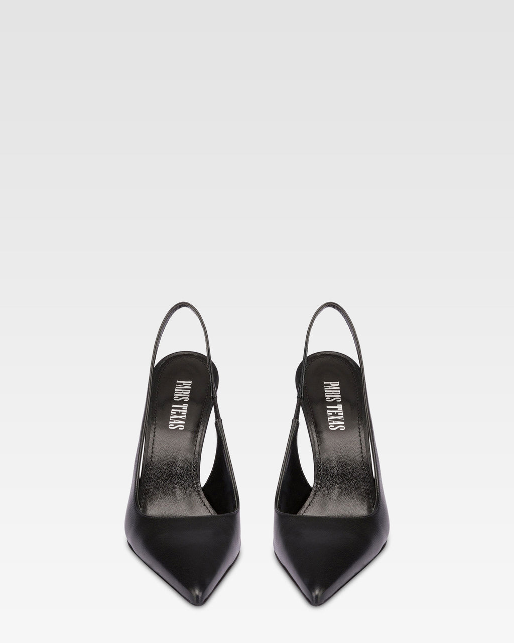 Slingback a punta in morbida pelle nappata nera