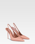Sharp, pointed slingbacks in smooth romance leather