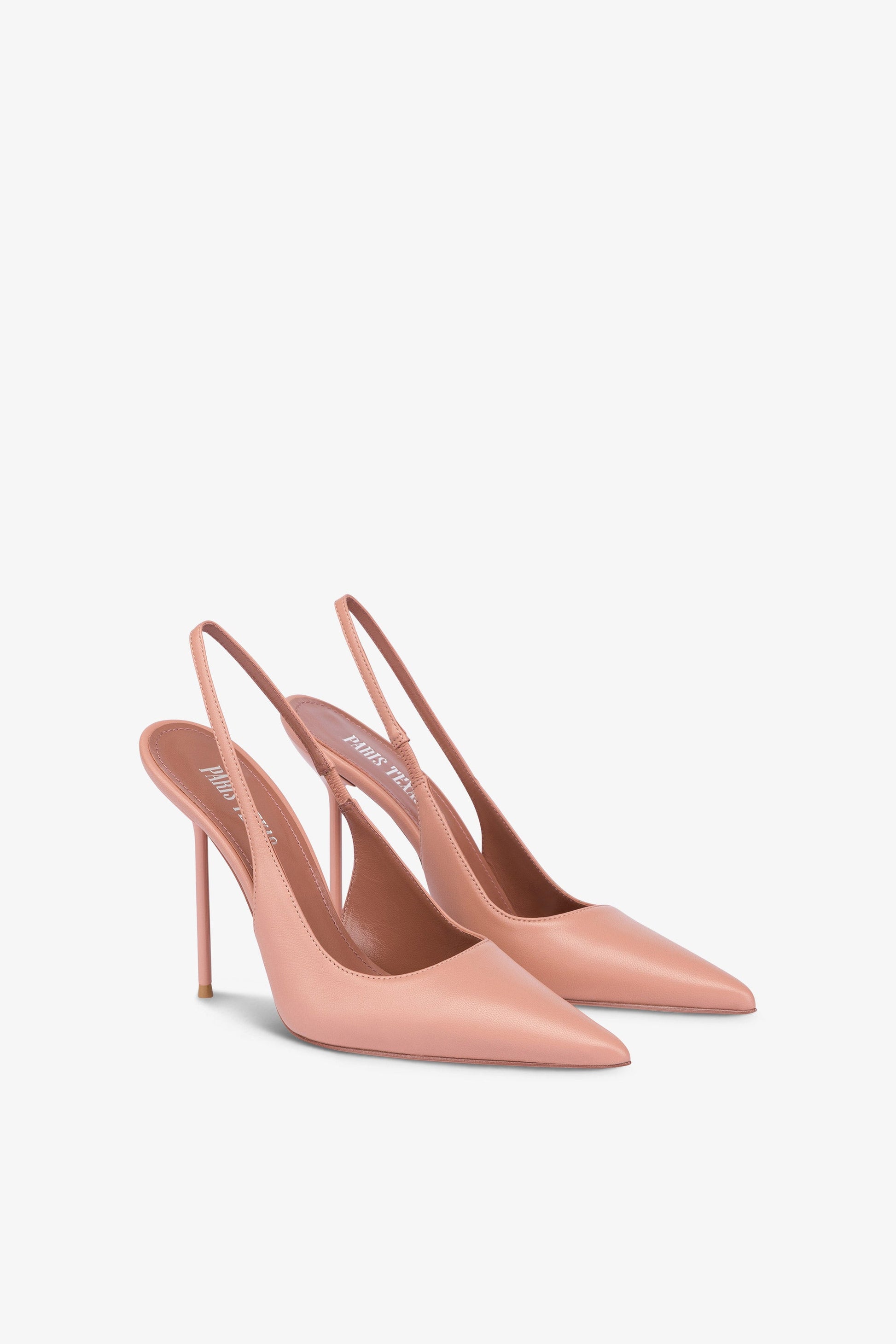 Scharfkantige, spitz zulaufende Slingbacks aus Glattleder in Romance