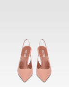 Sharp, pointed slingbacks in smooth romance leather