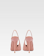 Sharp, pointed slingbacks in smooth romance leather
