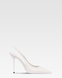 Slingbacks in white leather