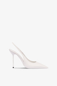 Slingbacks in white leather