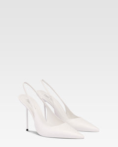 Slingbacks in white leather