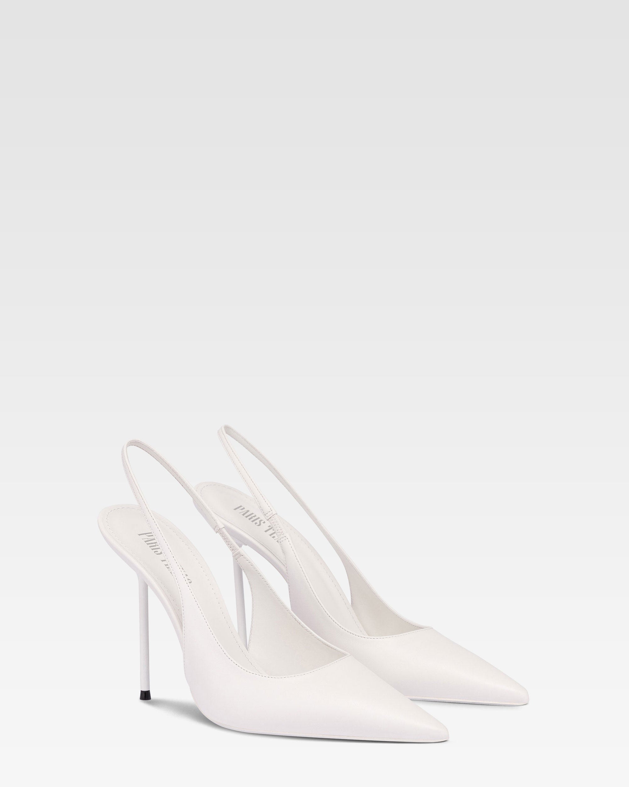 Slingbacks in white leather