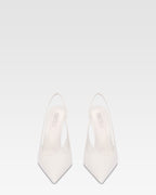 Slingbacks in white leather