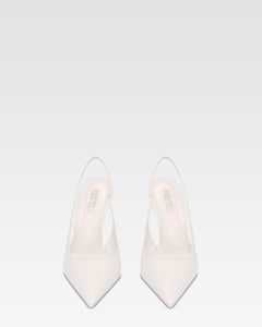 Slingbacks in white leather