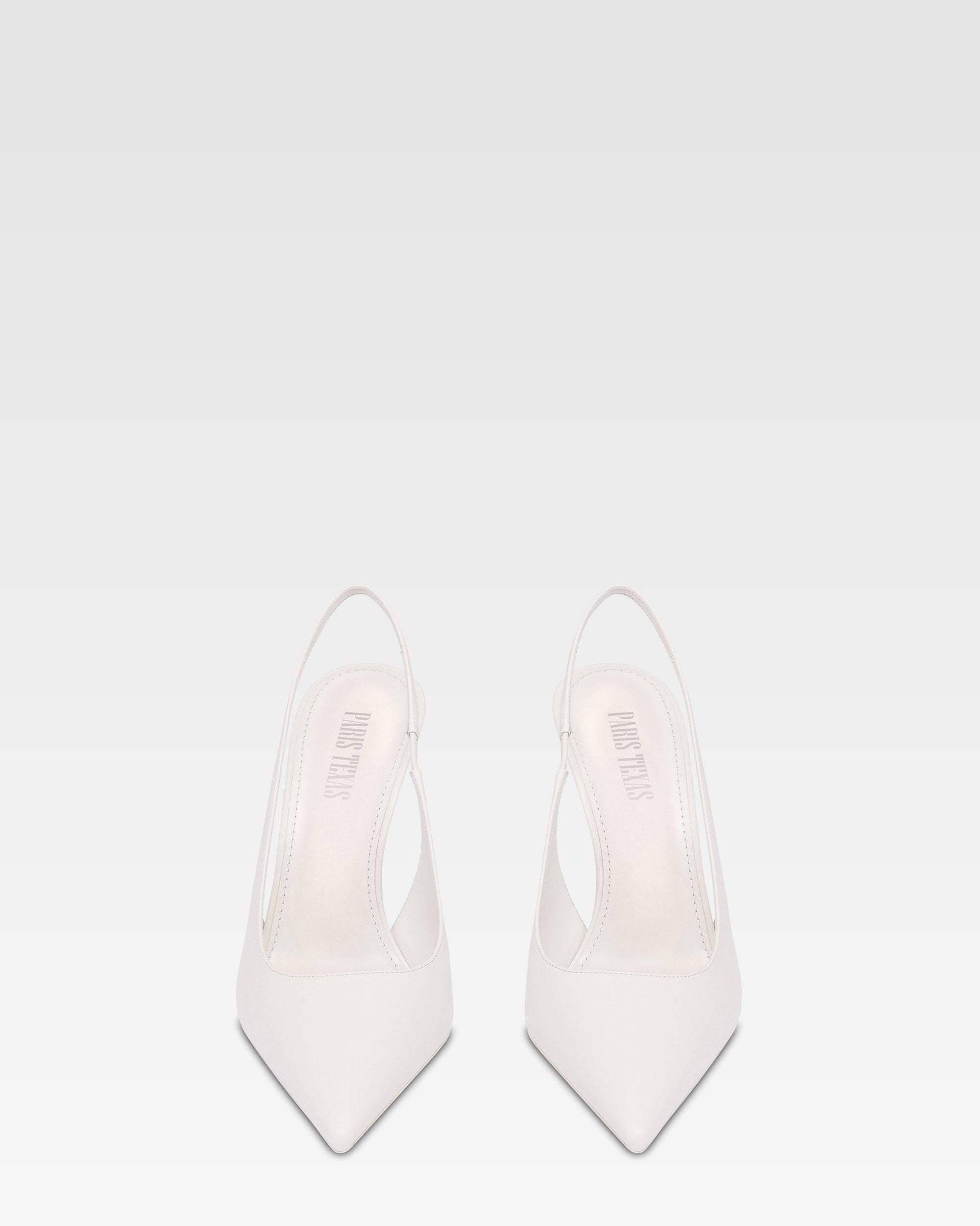 Slingbacks in white leather