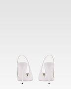 Slingbacks in white leather