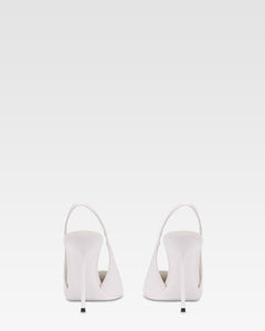 Slingbacks in white leather