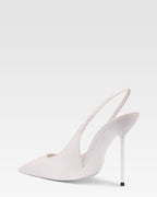 Slingbacks in white leather