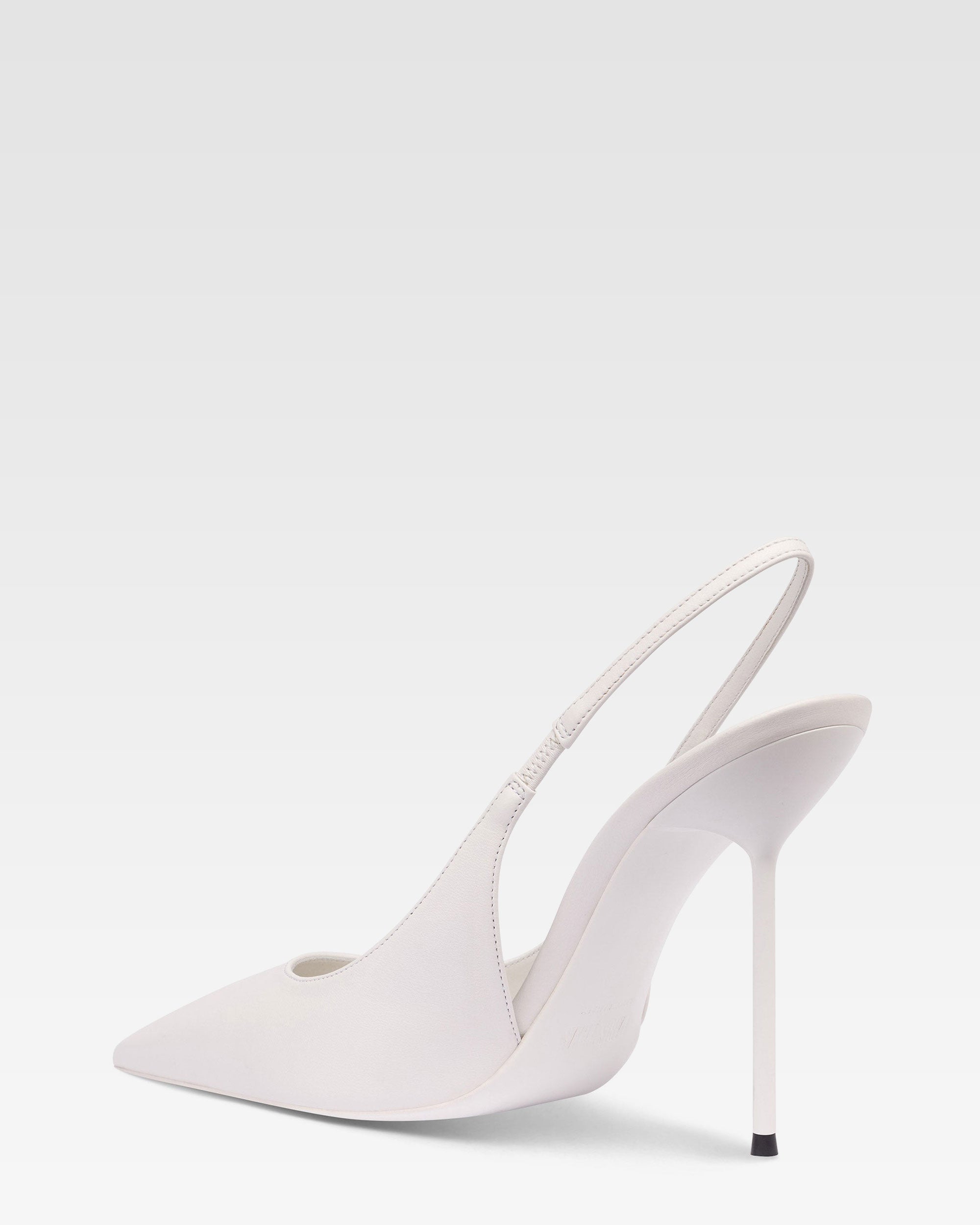 Slingbacks in white leather