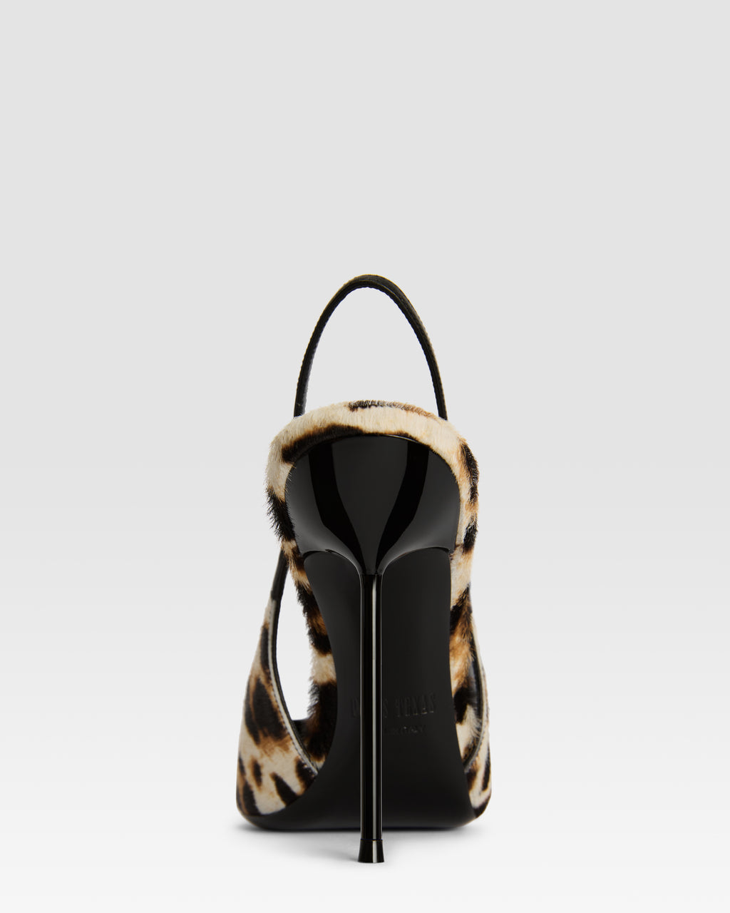 Slingbacks in white leopard print cowhide
