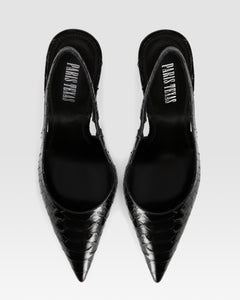 PYTHON-PRINT LEDER SLINGBACK